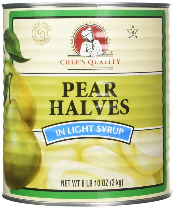 Chefs Quality Pear Halves In Light Syrup 106 Ounce