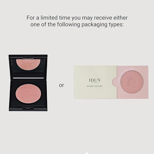 Idun Minerals Mineral Blush Pressed Powder Glides On Smoothly Offering Intense Color Payoff And Naturally Healthy Skin Tranbar 0.18 Oz Light