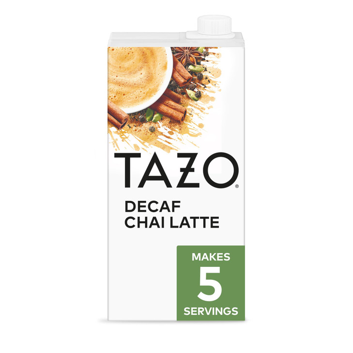 Tazo Decaf Chai Latte Black Tea Concentrate Easy To Serve Chai Tea For Everyday Lattes Hot Or Iced Tea And Mocktails 32 Oz Tea Mix Carton