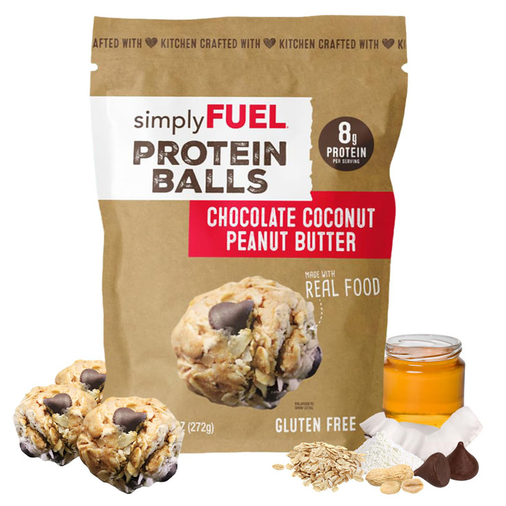 Simplyfuel Whole Food Protein Balls Peanut Butter Chocolate Coconut Fusion 8 G High Protein Gluten Free Healthy Snack For Adults And Kids