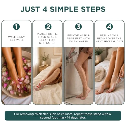 Dermora Foot Peel Mask Exfoliating Foot Peeling Mask 2 Pairs Original