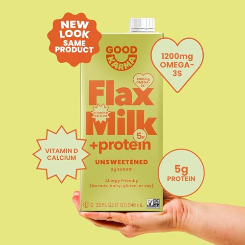 Good Karma Unsweetened Flaxmilk Plus Protein 32 Fl Oz Cartons Pack Of 6