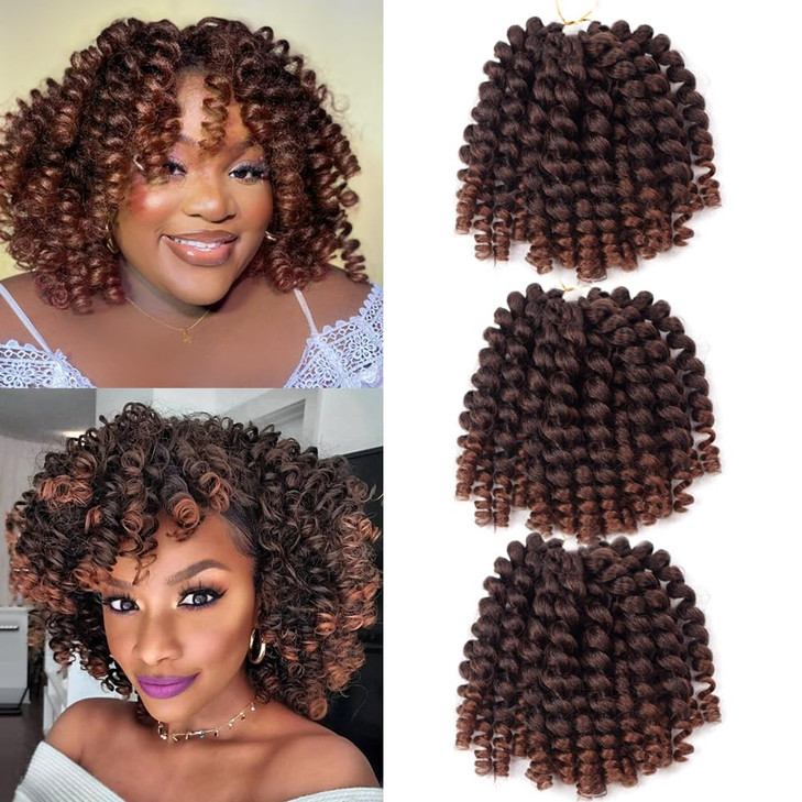 Crochet Braids Hair 2X Ringlet Wand Curl 3Packs 8Inch Jamaican Twist Braiding Hair Extension Freetress Crochet Hair 1B 30