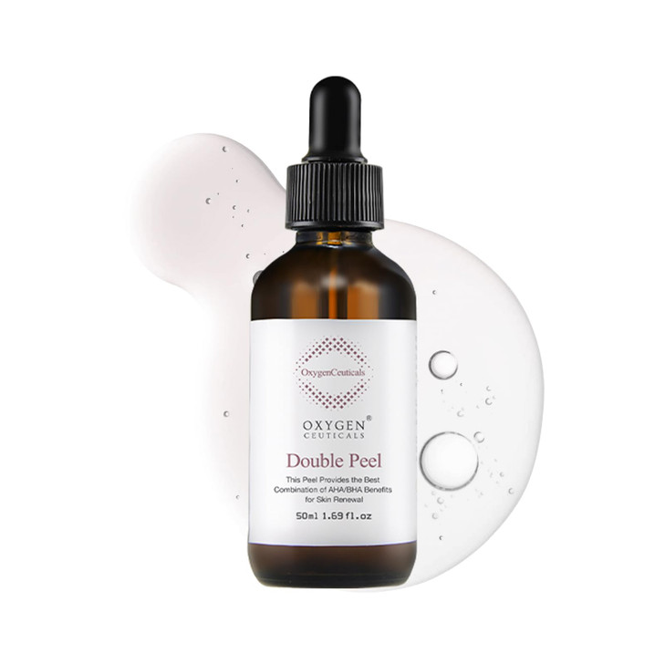Oxygenceuticals Double Peel Aha 24.5 Percent Plus Bha 0.5 Percent Exfoliating Solution For Oily Skin Pore Refining Chemical Exfoliant With
