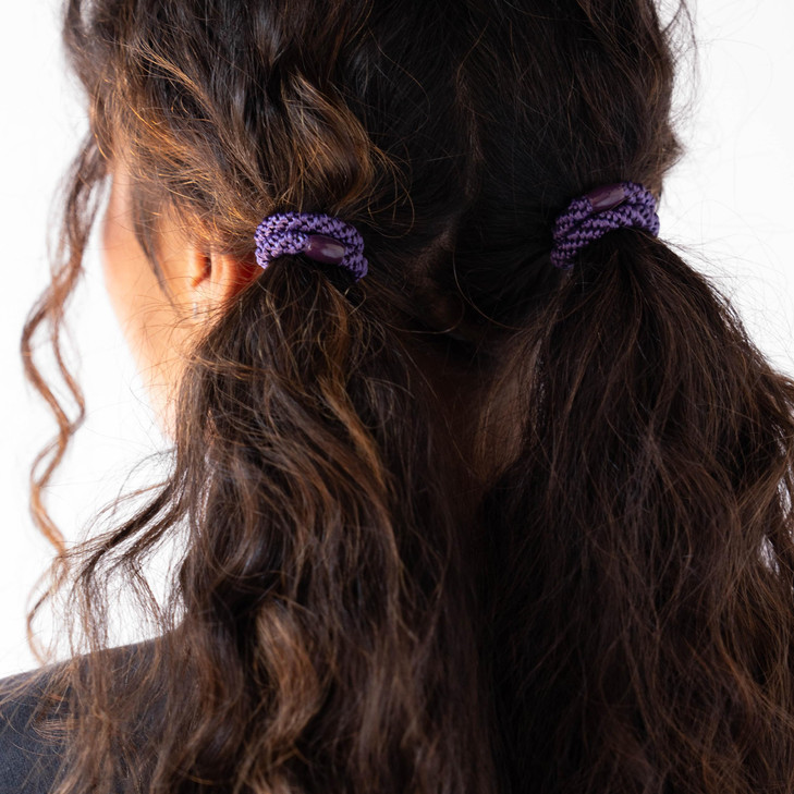 L. Erickson Purple Hair Ties for Thick Hair, Grab & Go Ponytail Holders, 8 Pack, Purple, Thick No-Crease Bands with Strong Hold, Damage-Free Design,