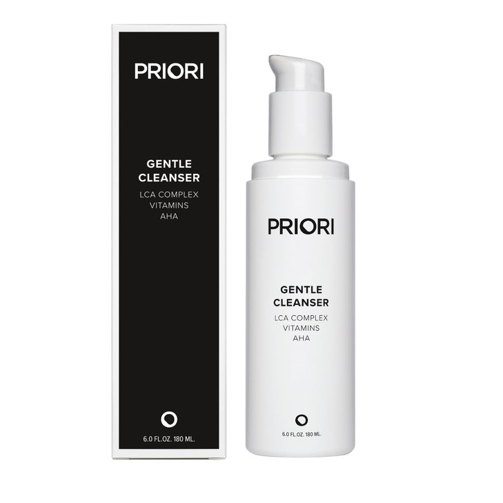 Priori Skincare Gentle Face Cleanser With Lactic Acid Vitamins A C E Intense Hydration Light Exfoliation Women And Men All Skin Types