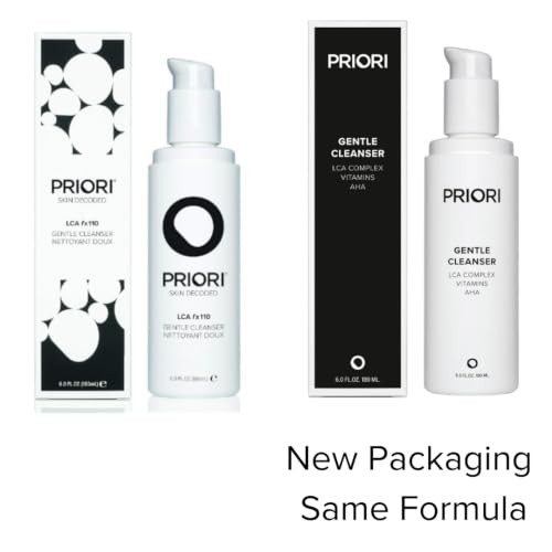 Priori Skincare Gentle Face Cleanser With Lactic Acid Vitamins A C E Intense Hydration Light Exfoliation Women And Men All Skin Types