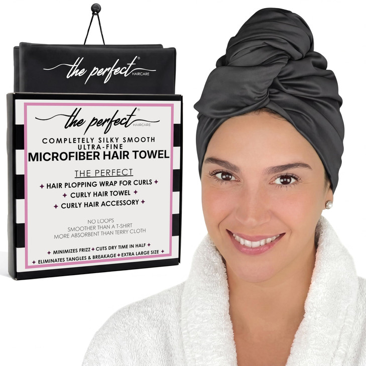 Microfiber Hair Towel Wrap For Women Large Fast Drying Hair Towel With Patented Clip Anti Frizz Super Absorbent Silky Smooth Microfiber