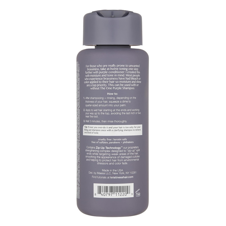 Kristin Ess Hair The One Purple Conditioner For Toning Plus Moisturizing Blonde Hair Neutralizes Brass Plus Yellow Tones Sulfate Silicone