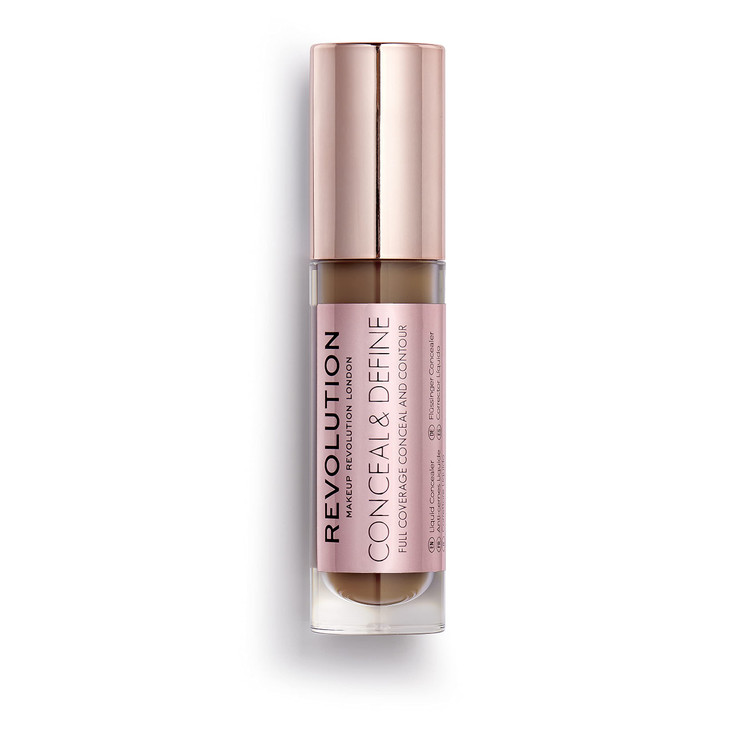 Revolution Conceal And Define Concealer Full Coverage And Lightweight Long Lasting Matte Finish Vegan And Cruelty Free C16 Dark To Deep Skin