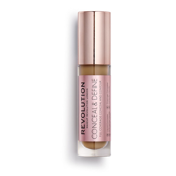 Revolution Conceal And Define Concealer Full Coverage And Lightweight Long Lasting Matte Finish Vegan And Cruelty Free C13 Dark To Deep Skin