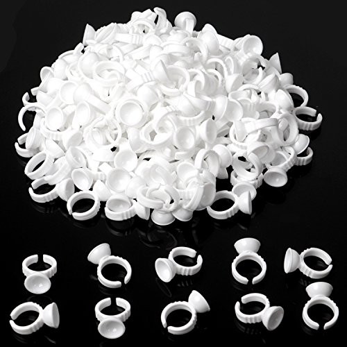 Btartbox Disposable Plastic Ring Cups For Extension Nail Art 300 Pcs