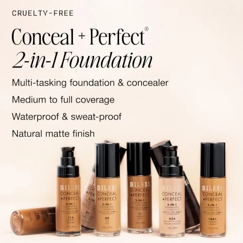 Milani Conceal Plus Perfect 2 In 1 Foundation Plus Concealer Makeup 00B Light