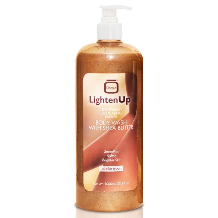 Omic Lighten Up Lightenup Exfoliating Body Wash 33.8 Fl Oz 1000 Ml Formulated To Exfoliate And To Nourish Skin With Shea Butter Papaya