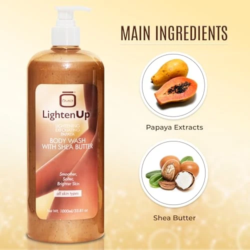 Omic Lighten Up Lightenup Exfoliating Body Wash 33.8 Fl Oz 1000 Ml Formulated To Exfoliate And To Nourish Skin With Shea Butter Papaya