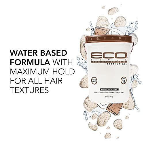 Eco Style Coconut Oil Styling Gel Adds Luster And Moisturizes Hair Weightless Styling And Superior Hold Prevents Breakage And Split Ends