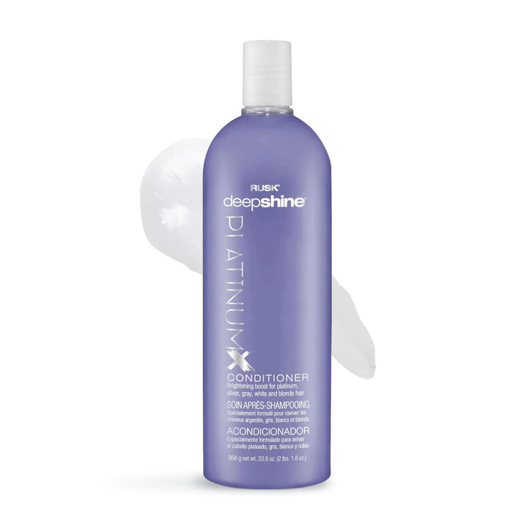 Rusk Deepshine Platinumx Purple Conditioner Anti Brass Hair Toner 33.8 Oz