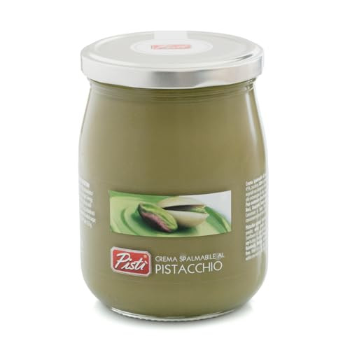 Pisti Cream Of Pistachio From Sicily 21.2 Ounce 600G Artisanal Italian Nut Spread Enjoy With Bread And Biscuits
