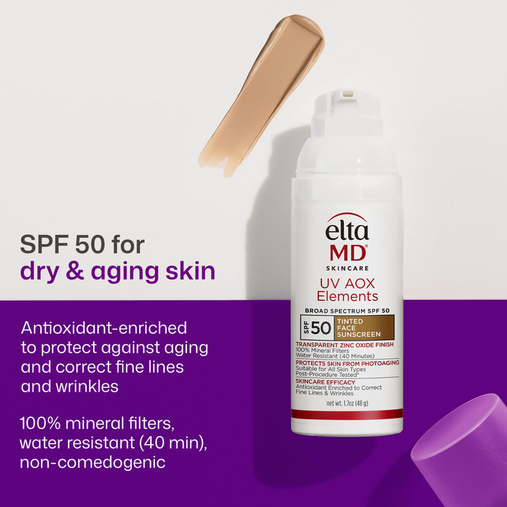 Eltamd Uv Aox Elements 100 Percent Mineral Tinted Face Sunscreen Spf 50 1.7 Oz
