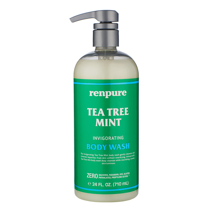 Renpure Original Tea Tree Essential Oil And Peppermint Moisturizing Body Wash With Pump For Dry Sensitive Skin And Decongest Pores Sulfate