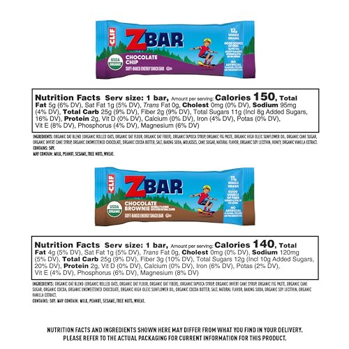 Zbar Soft Baked Snack Bars Variety Pack Organic Granola Bars 36Ct