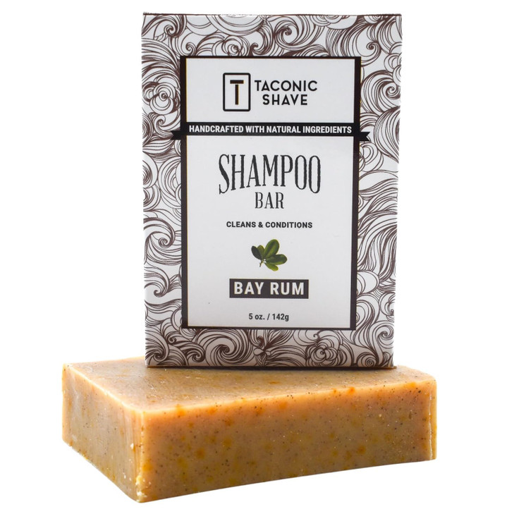 Taconic Shave, All Natural Bay Rum Hair Shampoo Bar - Handcrafted in the USA - 5.0 oz.- Leaves hair Clean, Soft and Conditioned.