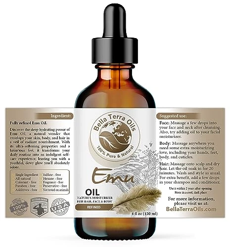 Bella Terra Oils Emu Oil 4Oz The Ultimate Australian Emu Elixir Packed With Essential Fatty Acids And Vitamins Timeless Beauty S Secret