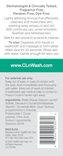 Cln Facial Cleanser Hydrating Facial Cleanser With Glycerin For Skin Prone To Dryness Eczema Redness Irritation And Acne Sensitivity