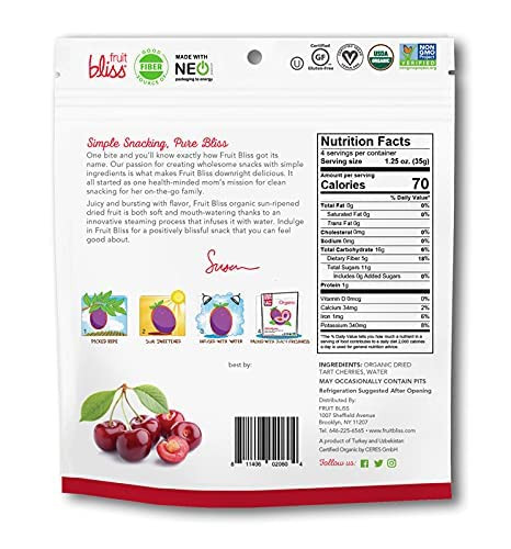 Fruit Bliss Organic Tart Cherries 4 Ounce