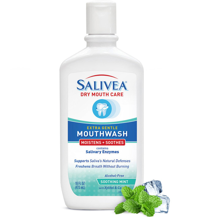 Salivea Dry Mouth Mouthwash Soothing Mint Flavor 16 Oz Bottle Pack Of 1