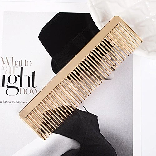 Grtdrm Portable Metal Comb Minimalist Pocket Golden Hair Comb For Women Men Unisex