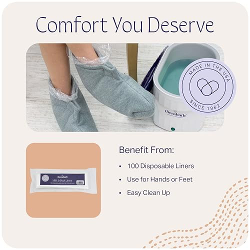 Therabath Disposable Mitt And Boot Liners For Arthritis And Skin Therapy Paraffin Wax Liners For Hands And Feet Use With Insulated Mitts And