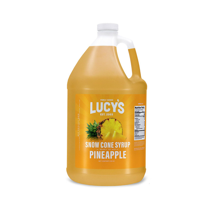 Lucy S Family Owned Shaved Ice Snow Cone Syrup Pineapple 1 Gallon 128Oz