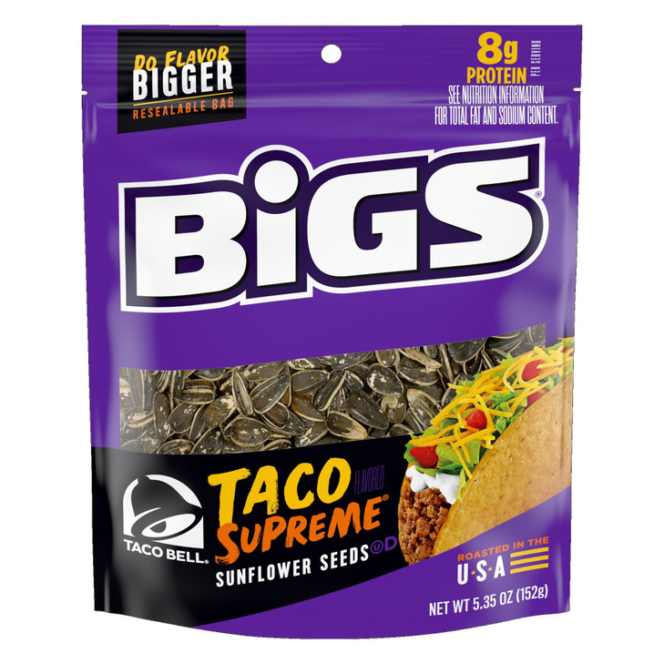 Bigs Sunflower Seeds Taco Bell Taco Supreme Flavor 5.35 Oz. Pack Of 12