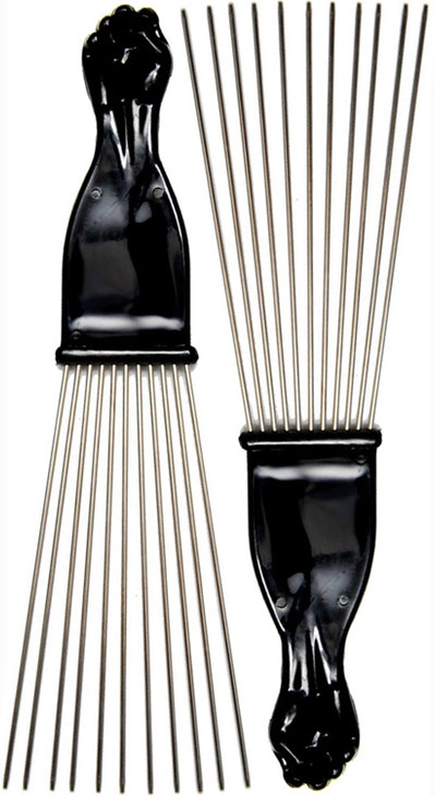 Luxxii 2 Pack Metal Afro Pick Comb 9 Inch Wide Tooth Hair Pick For Curly Coily And Natural Hair Volume Lift Detangling Comb For Men And