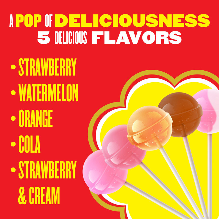 Chupa Chups The Best Of Cola Creamy And Fruit Lollipops 60 Count Net Weight 1.58 Lbs