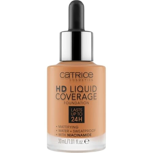 Catrice Hd Liquid Coverage Foundation 24Hr Wear 070 Toffee Beige