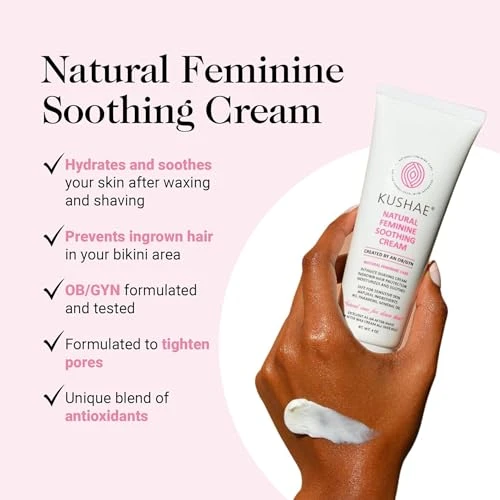 Kushae Feminine Soothing After Shave Cream Ob Gyn Made Natural Fragrance Free Aloe Based Ph Balanced Intimate Moisturizer For Women 4Oz