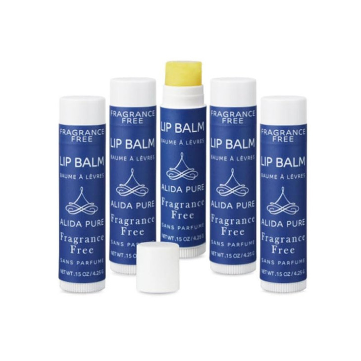 Alida Pure Fragrance Free Lip Balm Vegan Set Unscented No Flavor Beeswax Free Organic Jojoba Avocado Oil Vitamin E Natural Moisturizer For