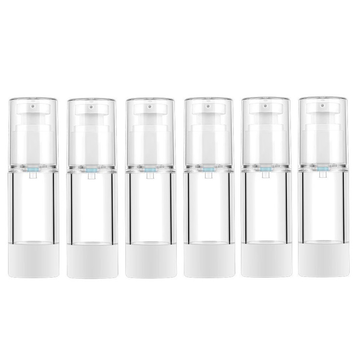 Longway 1 Oz 30Ml Clear Airless Cosmetic Cream Pump Bottle Travel Size Dispenser Refillable Containers Foundation Travel Pump Bottle For