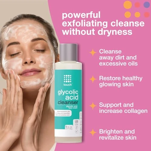 10 Percent Glycolic Acid Face Wash Exfoliating Non Drying And Foaming Aha Cleanser Anti Aging Skin Tone And Texture Wrinkles Pores