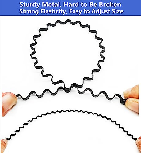 Bodbop Xingzhe Hair Bands Metal Hairband For Men Women Fashion Headbands For Washing Face Makeup Sports Non Slip Wavy Men S Hairband Black 1