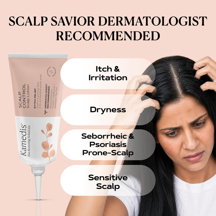 Kamedis Scalp Moisturizer Lotion For Dry Itchy Dandruff Flaky And Sensitive Scalp. Over Night Mask Treatment Botanicals Based. 3.38 Fl Oz