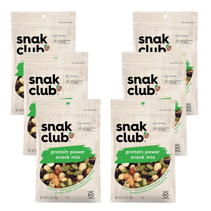 Snak Club Protein Power Snack Mix With Peanuts Roasted Edamame Dried Cranberries Pumpkin Seeds Almonds And Cashews Gluten Free And Kosher