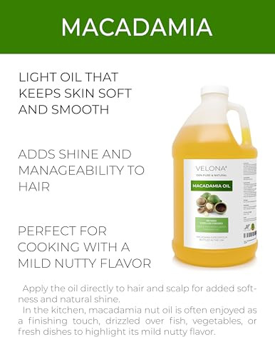 Velona Macadamia Nut Oil 64 Fl Oz Expeller Pressed Refined