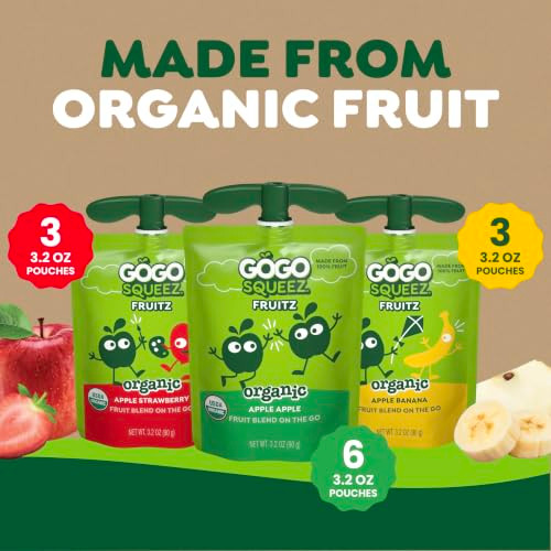 Gogo Squeez No Sugar Added Organic Applesauce Variety Pack 12 Count