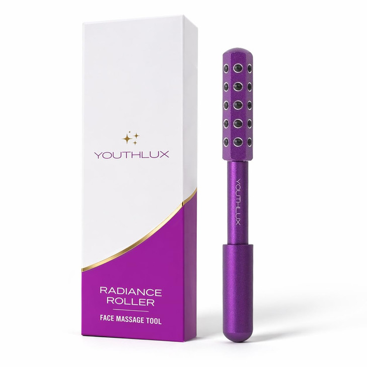 Youthlux Radiance Roller Germanium Stone Facial Massage Tool Wand Face Roller For Lifting Sculpting De Puffing Glow Boost Energizing And