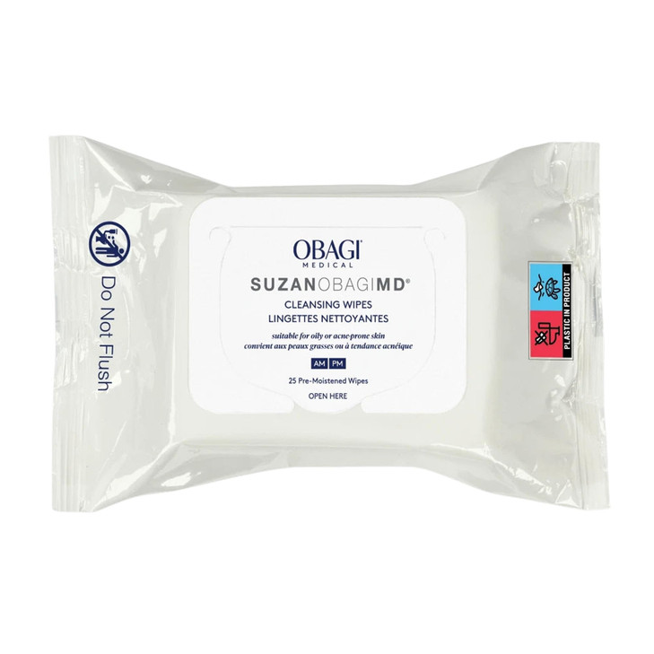Obagi Cosmeceuticals Llc Suzanobagimd On The Go Cleansing Wipes For Oily Or Acne Prone Skin 25 Ct