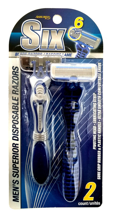 Noyazaki 6 Blade Disposable Shaving Razor System Twin Value Pack Blue Men S Modern Style Plastic Rubber Handle Sensitive Skin