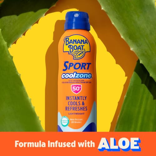 Banana Boat Sport Cool Zone Spf 50 Sunscreen Spray 6 Oz 2 Pack